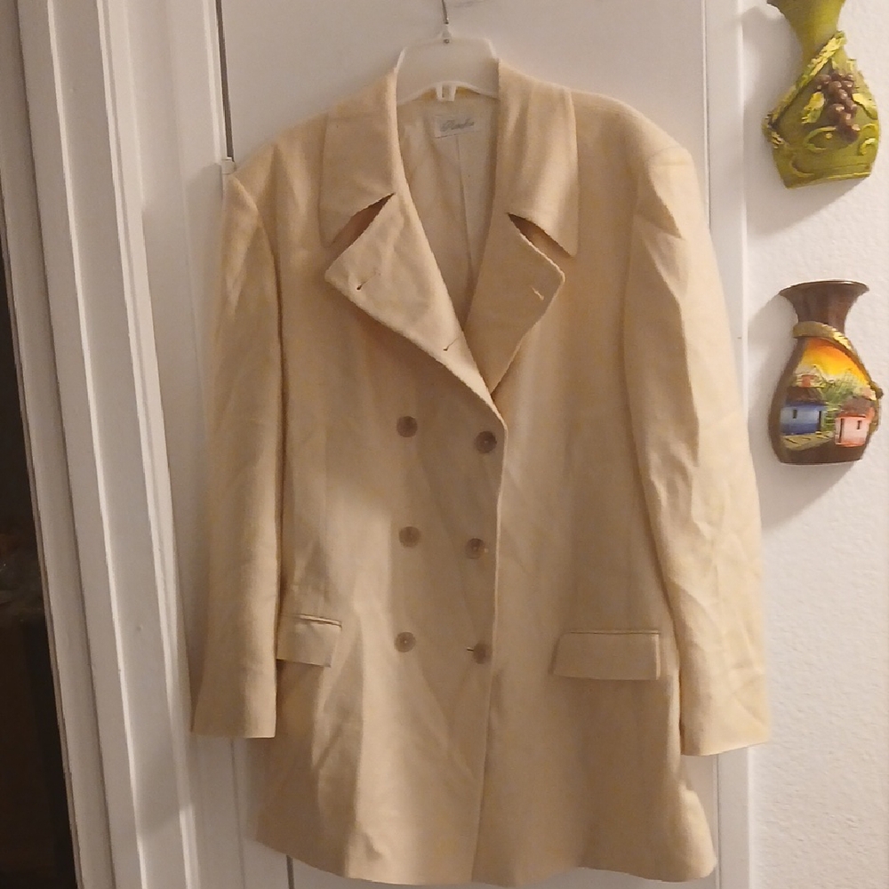 Pietrafesa 100% Woven CsmelHair Coat Cream Color XLWomens